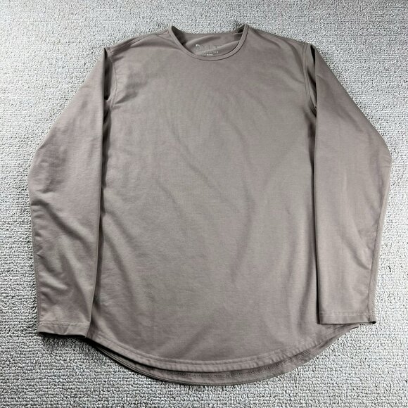 BYLT Premium Basics Drop Cut Long Sleeve Shirt Beige Men’s Size Medium - Picture 1 of 8